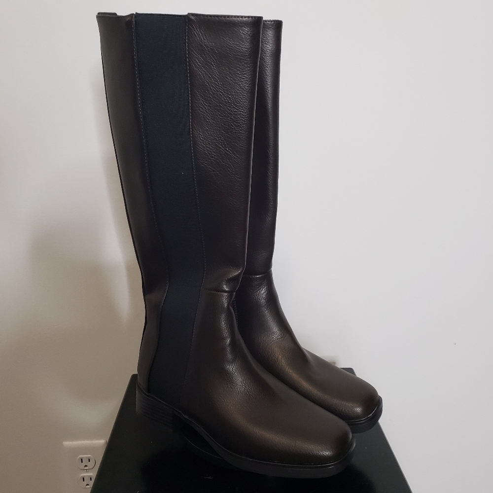 Aerosoles Daria Women's Knee-High Equestrian Boots Size 8.5 Color:Java Grainy - Picture 3 of 8